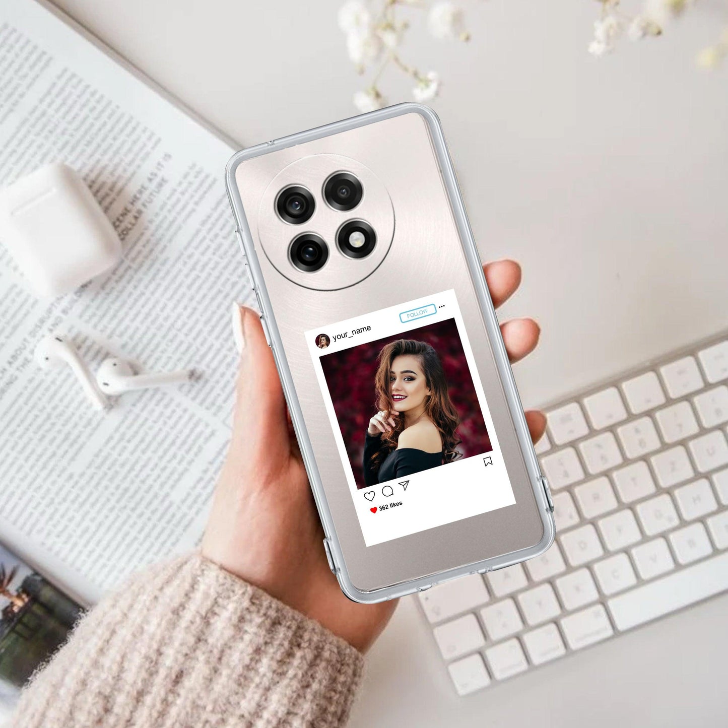 Customize Photo With Name Transparent Silicon Case For OnePlus