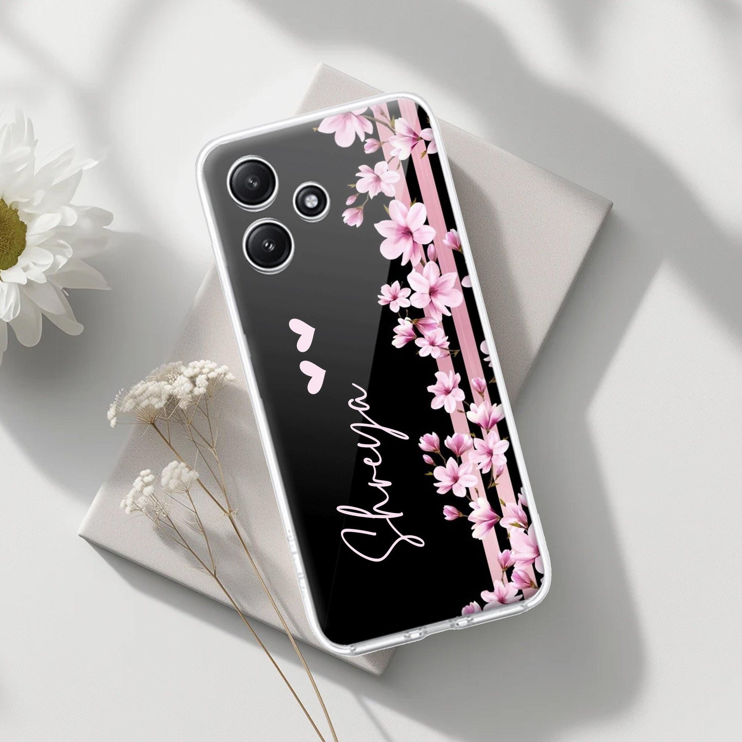 Pink Floral Customize Transparent Silicon Case For Poco - ShopOnCliQ