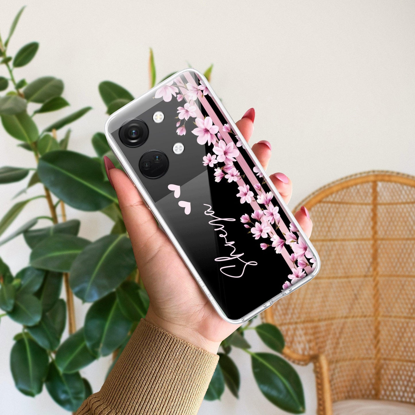 Pink Floral Customize Transparent Silicon Case For OnePlus - ShopOnCliQ