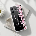 Pink Floral Customize Transparent Silicon Case For Redmi 12 5G
