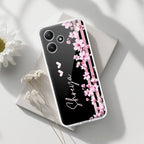 Pink Floral Customize Transparent Silicon Case For Redmi 12 5G