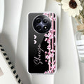 Pink Floral Customize Transparent Silicon Case For Realme 11 Pro+ 5G