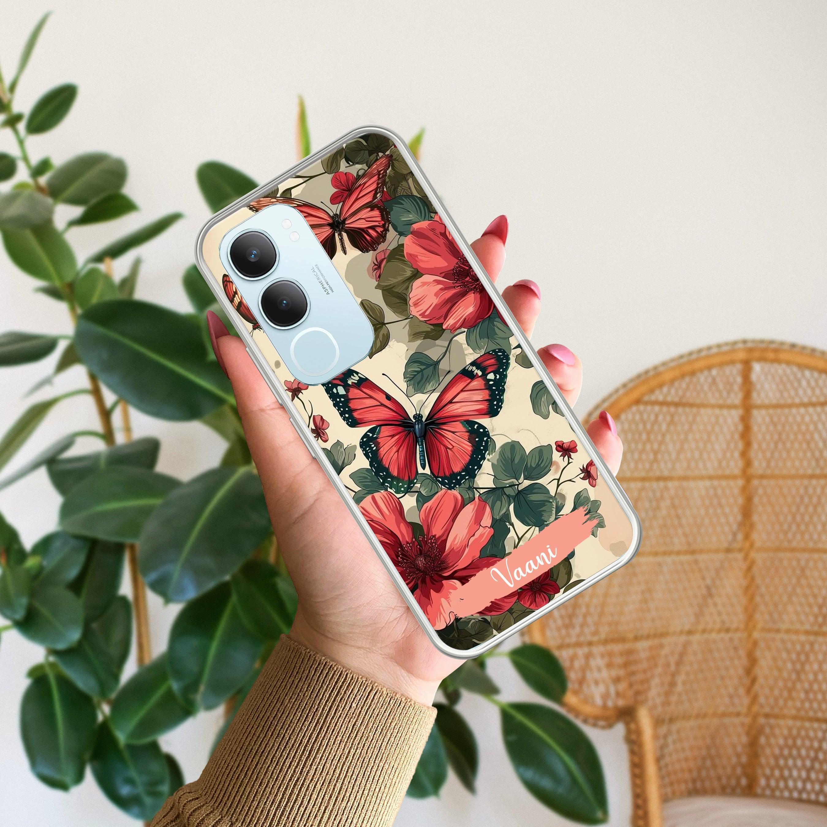 Butterfly  Customize Transparent Silicon Case For Vivo Y16
