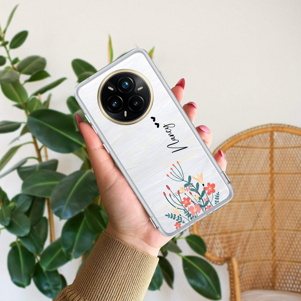 MultiColor Floral Customize Transparent Silicon Case For Realme C67 5G