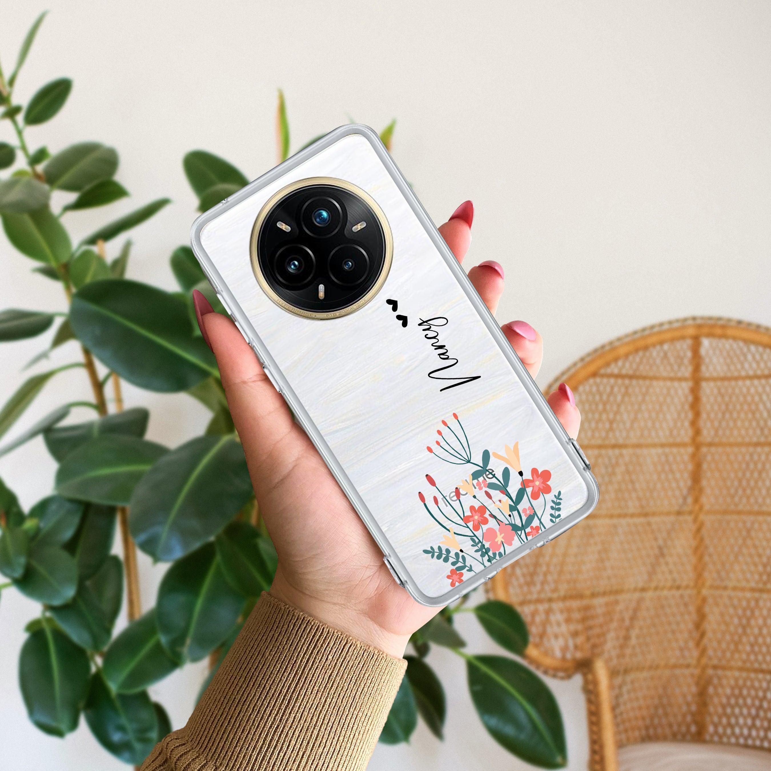 MultiColor Floral Customize Transparent Silicon Case For Realme C67 5G