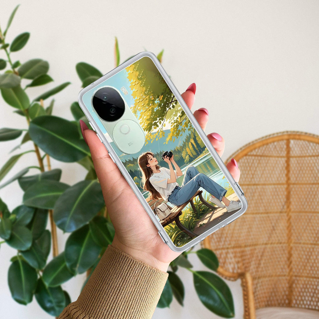 Nature-s Frame Transparent Silicon Case For iQOO 9 SE 5G