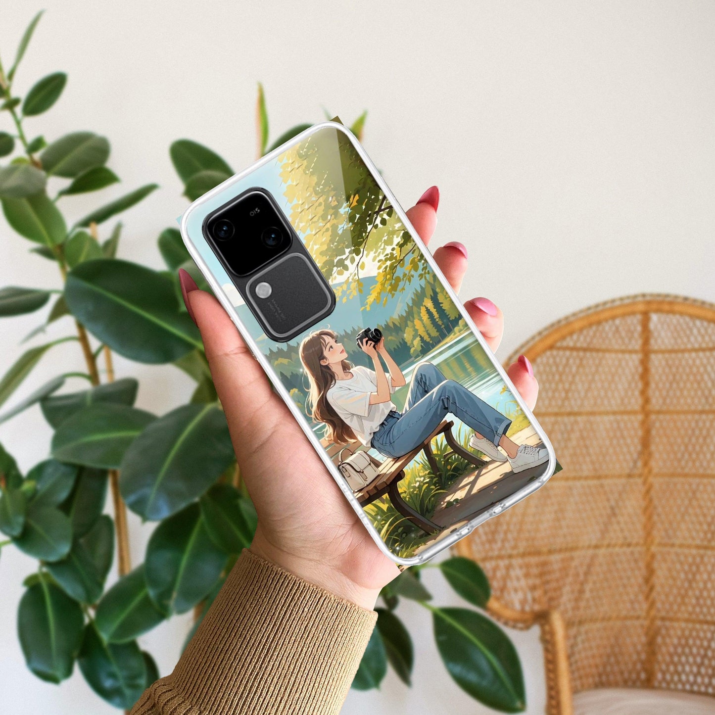 Nature’s Frame Travel Transparent Silicon Case For Vivo