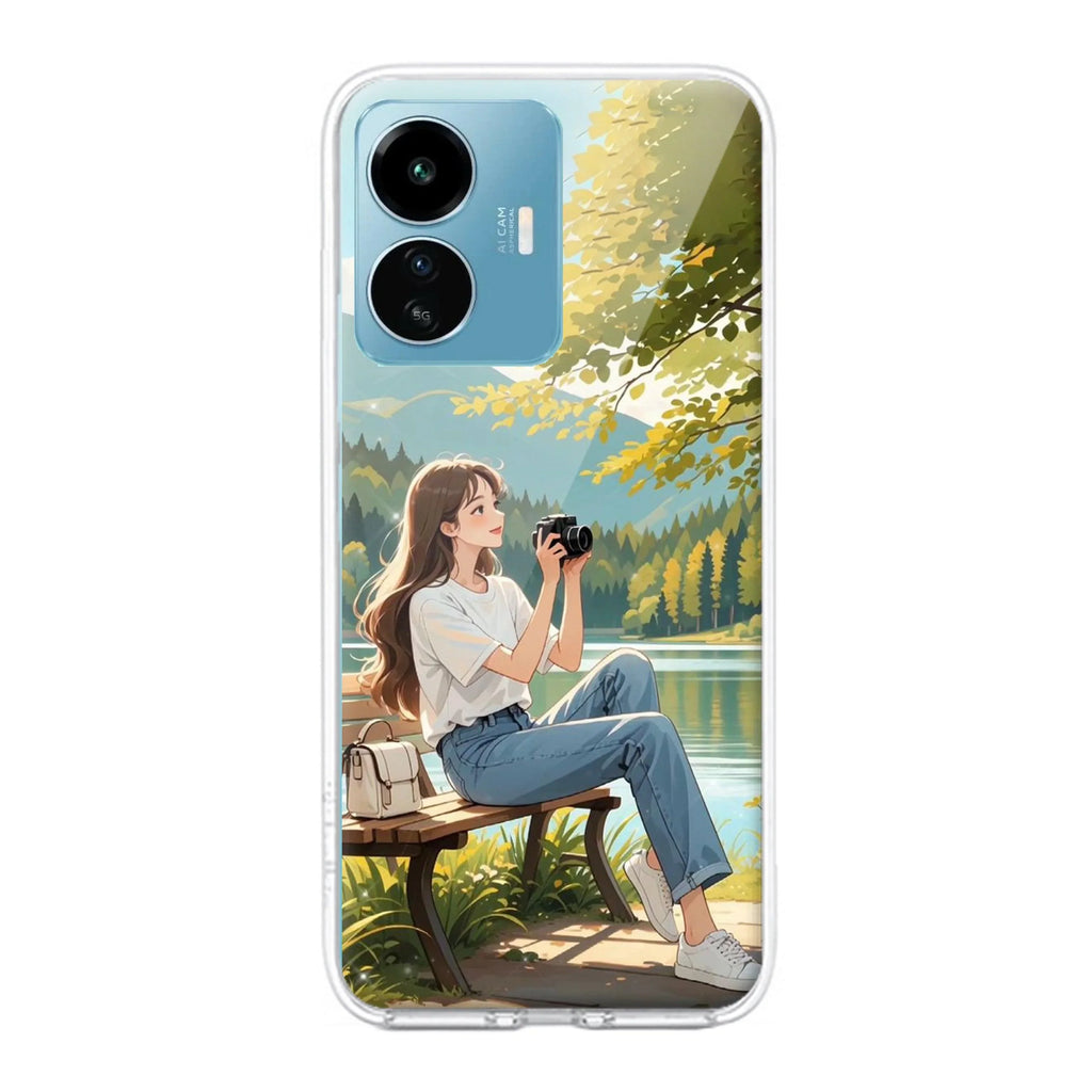 Nature-s Frame Transparent Silicon Case For iQOO Z6 Lite 5G