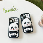 3D Cartoon Cute Panda Silicon Shockproof 360° Protection Case with Mirror Stand - ShopOnCliQ