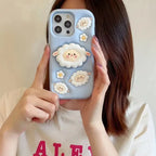 3D Cartoon Sheep Flock Case Funda Cotton Candy Cloud Pop Back Case with Holder - ShopOnCliQ