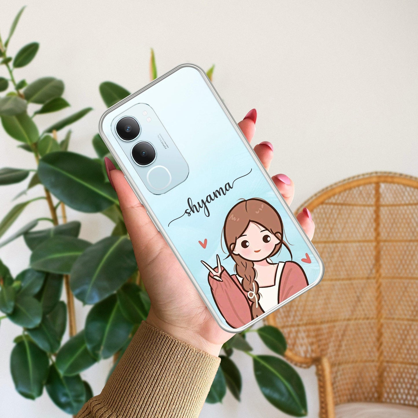 Cute Charm Customize Transparent Silicon Case For Vivo