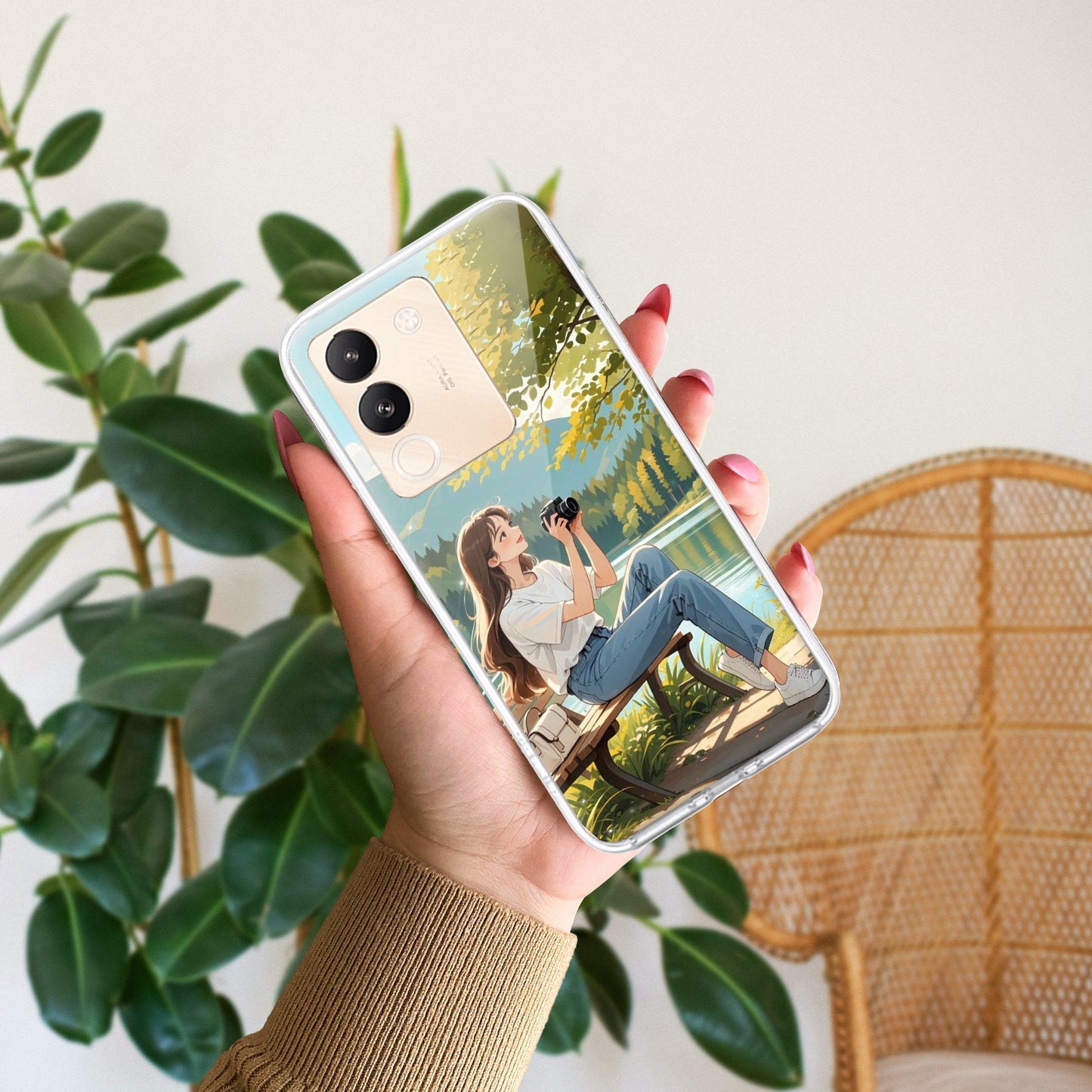 Nature’s Frame Travel Transparent Silicon Case For Vivo