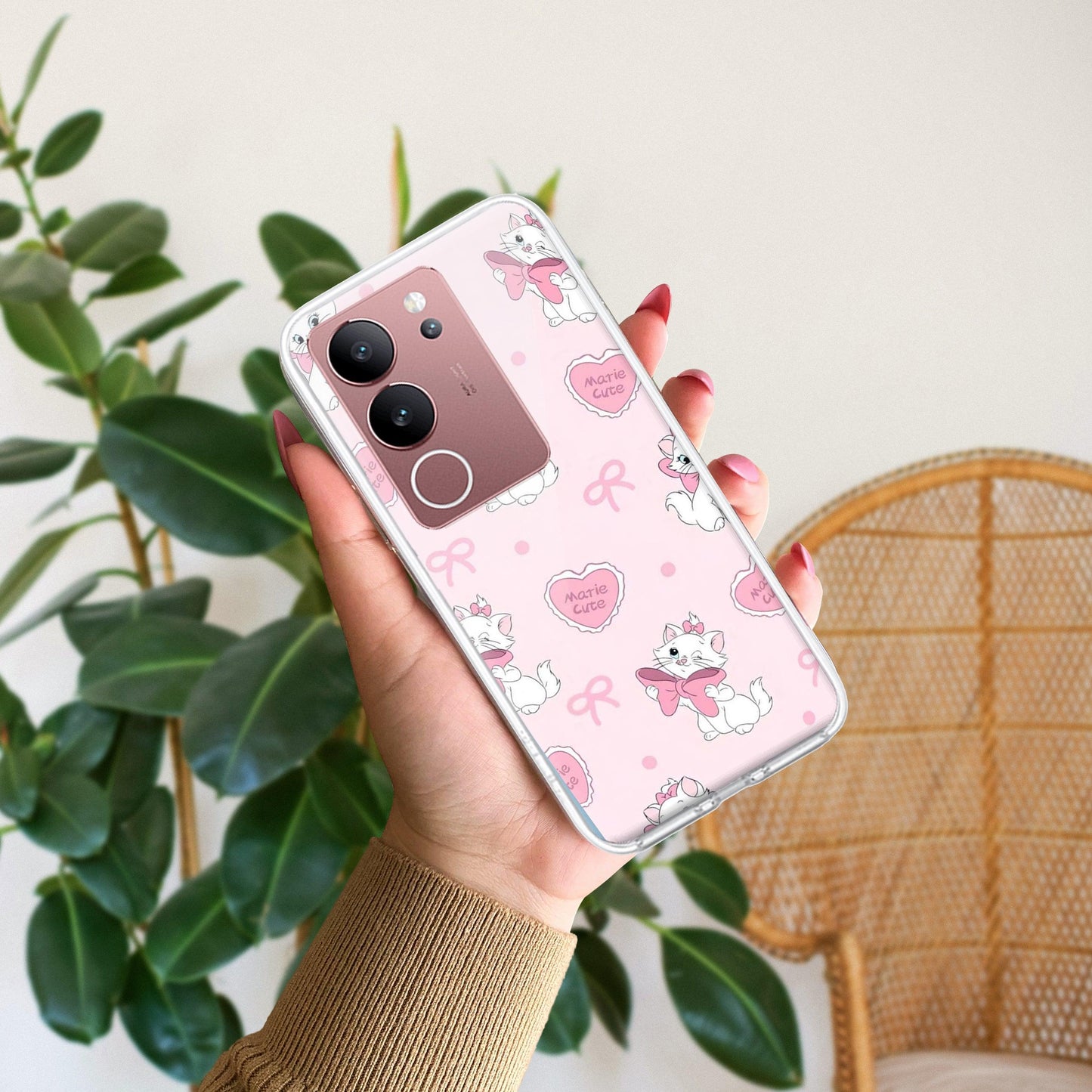 Cute Kitty Bliss Transparent Silicon Case For Vivo