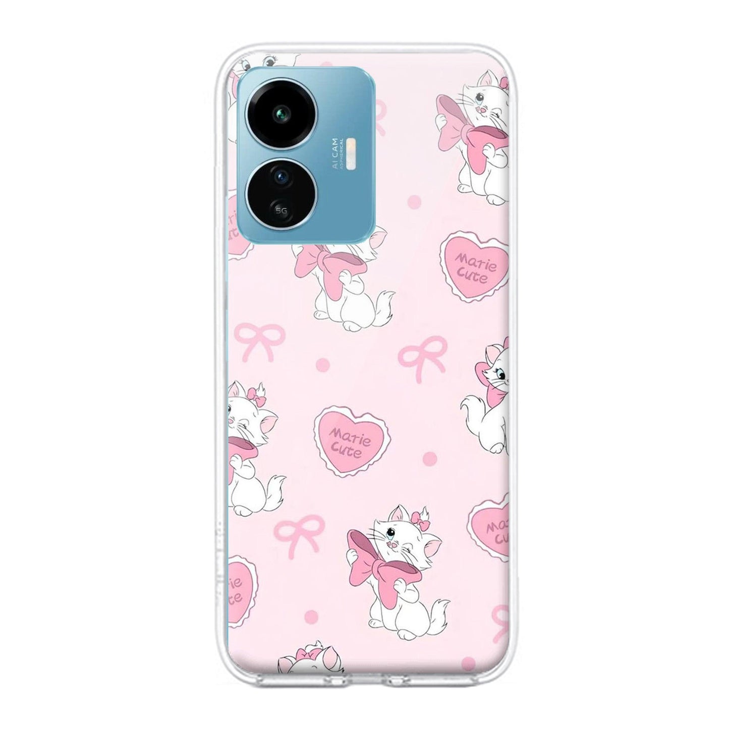 Cute Kitty Bliss Transparent Silicon Case For iQOO