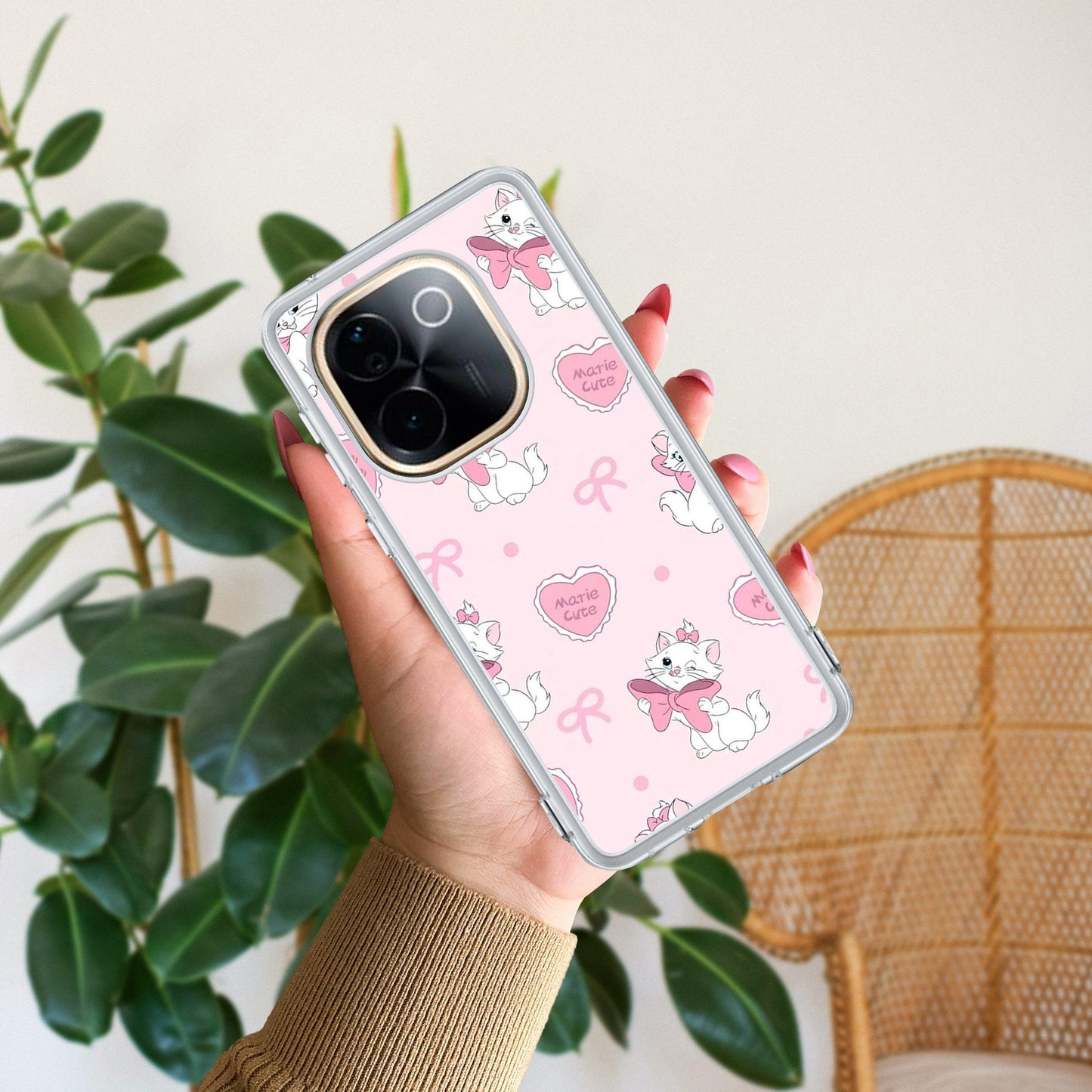 Cute Kitty Bliss Transparent Silicon Case For Vivo