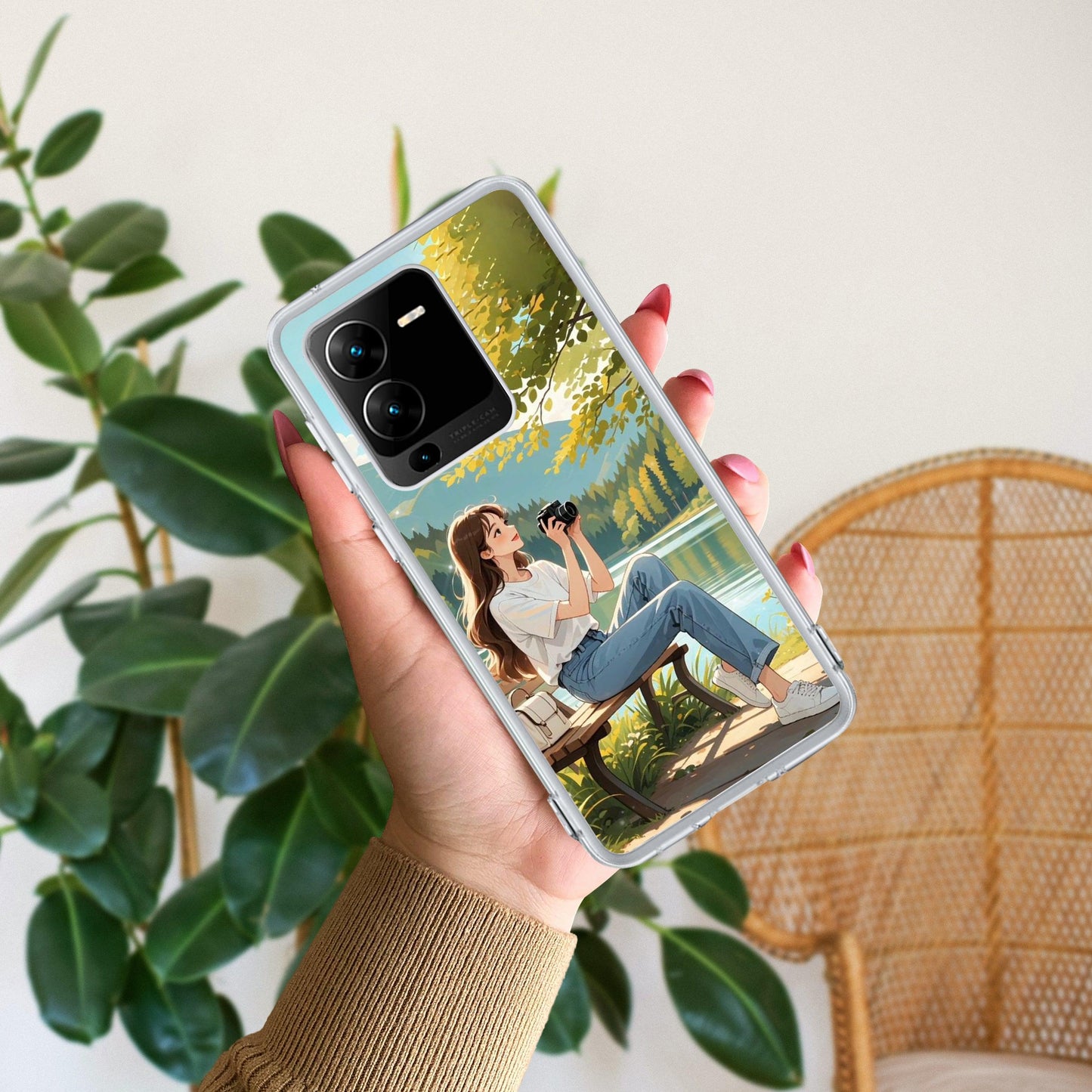 Nature’s Frame Travel Transparent Silicon Case For Vivo