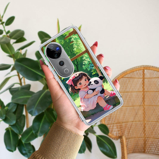 Blush & Panda  Transparent Silicon Case For Vivo