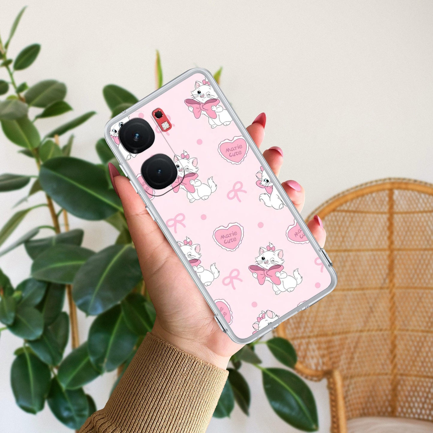 Cute Kitty Bliss Transparent Silicon Case For iQOO