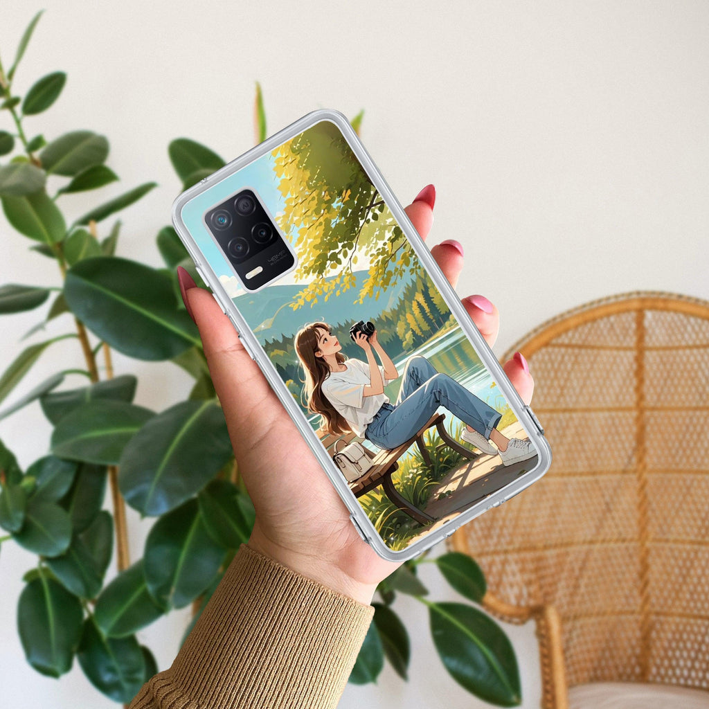 Natures Frame Transparent Silicon Case For Realme C75 5G