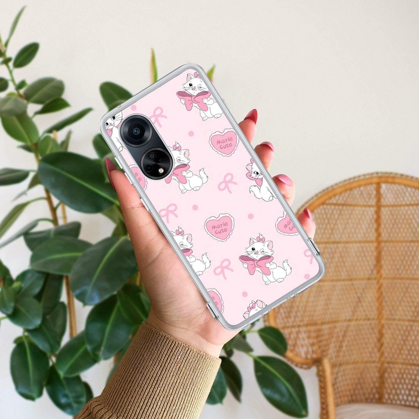 Cute Kitty Bliss Transparent Silicon Case For Oppo - ShopOnCliQ