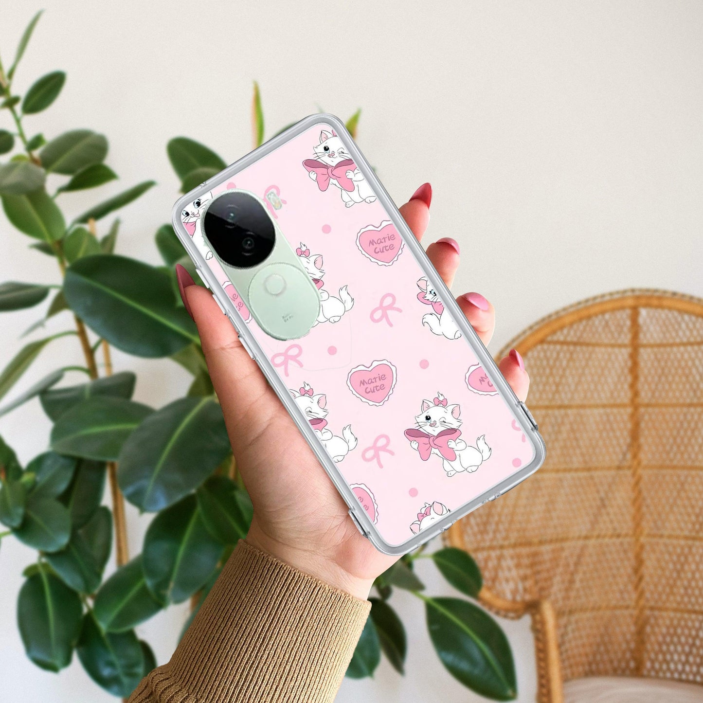 Cute Kitty Bliss Transparent Silicon Case For iQOO