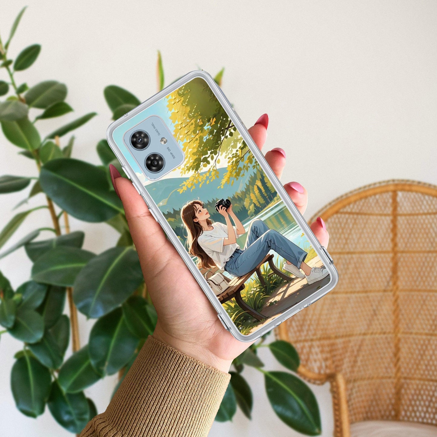 Nature’s Frame Transparent Silicon Case For Motorola