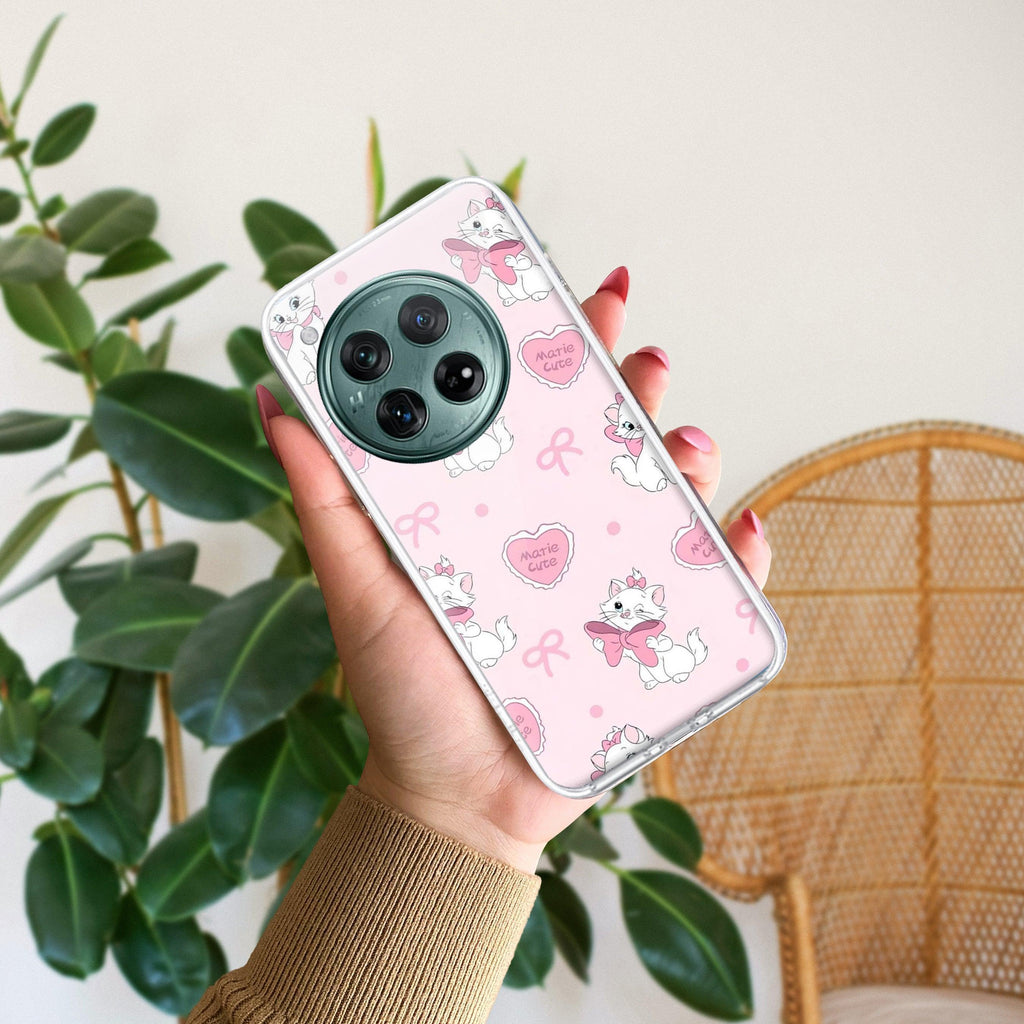 Cute Kitty Bliss Transparent Silicon Case For OnePlus 13R 5G