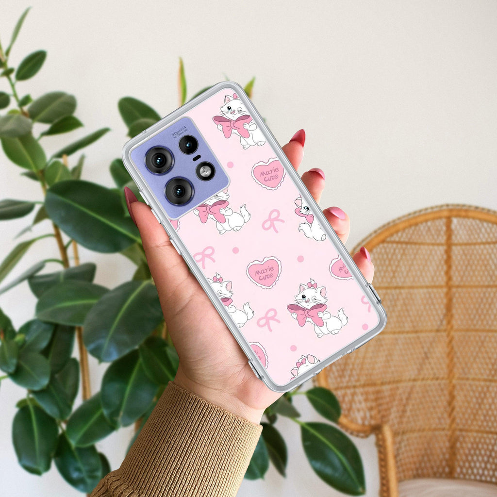 Cute Kitty Bliss Transparent Silicon Case For Motorola - ShopOnCliQ