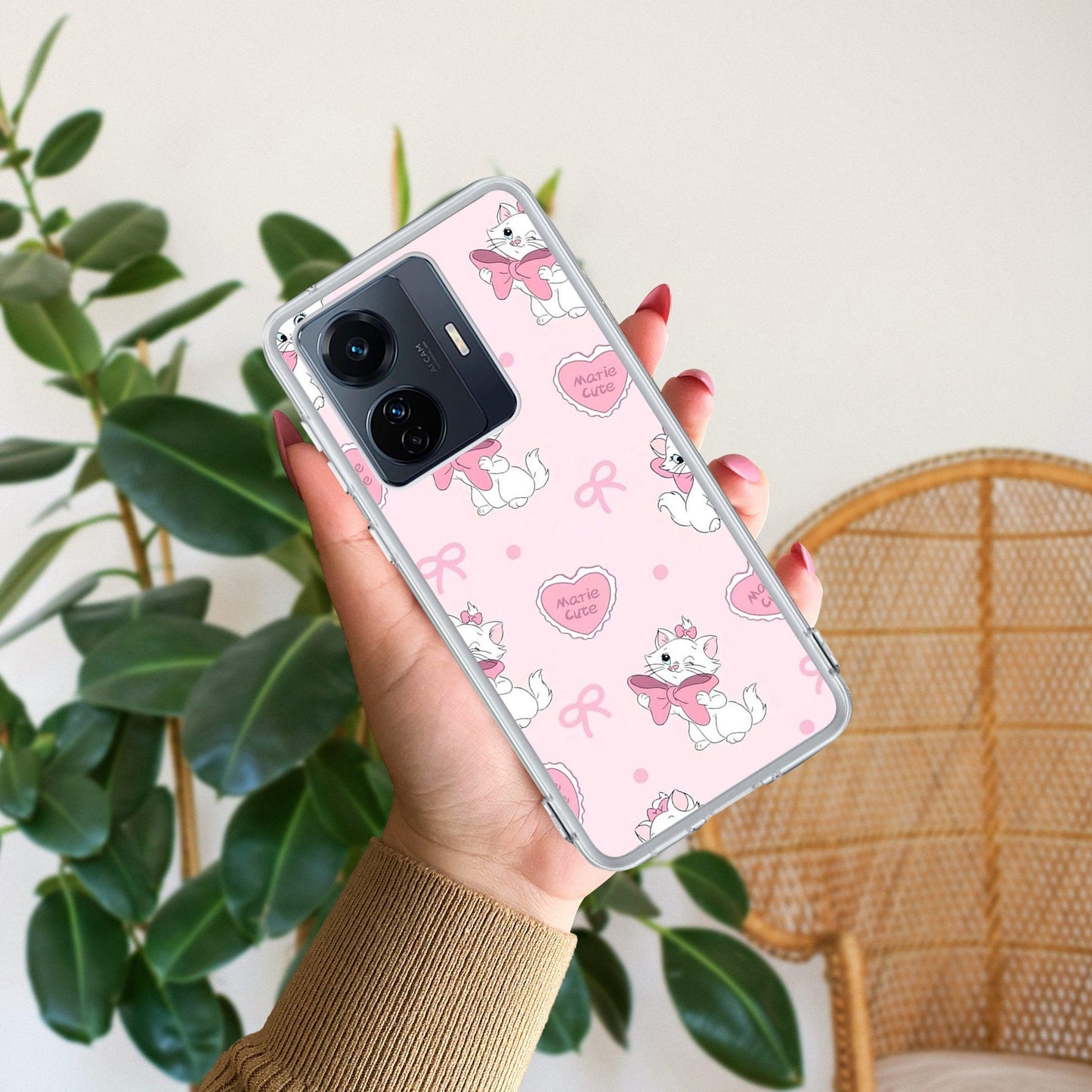 Cute Kitty Bliss Transparent Silicon Case For Vivo