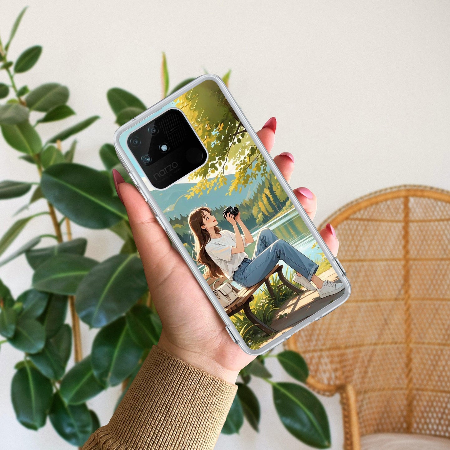 Nature’s Frame Transparent Silicon Case For Realme/Narzo - ShopOnCliQ