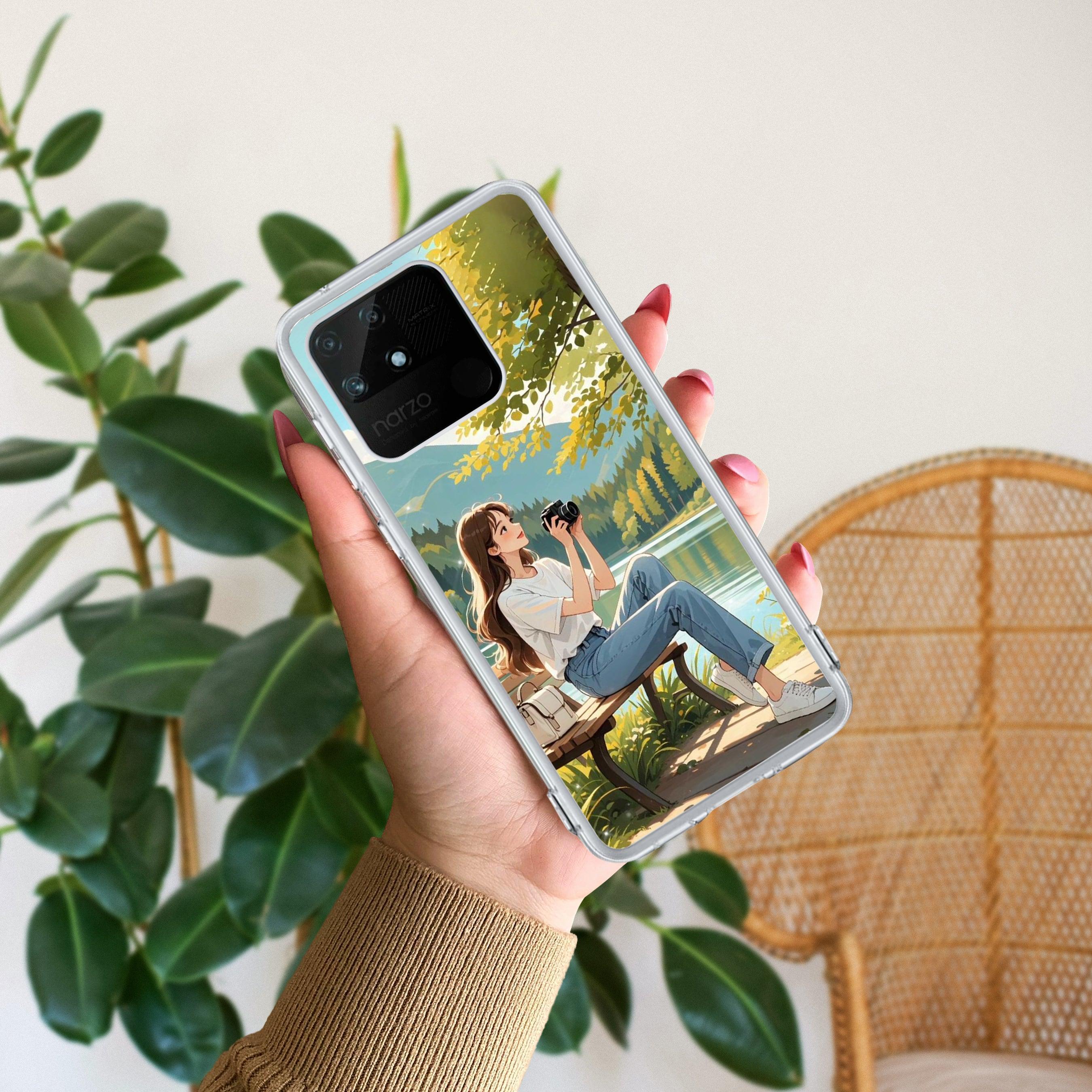 Natures Frame Transparent Silicon Case For Realme P3 5G