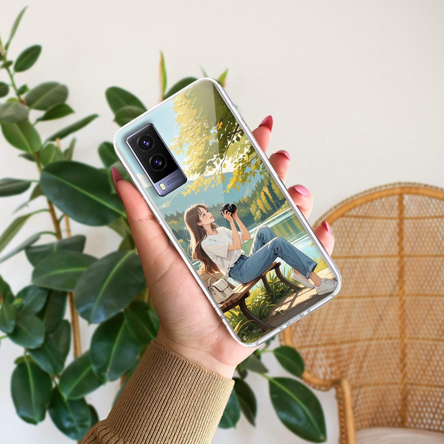 Nature’s Frame Travel Transparent Silicon Case For Vivo