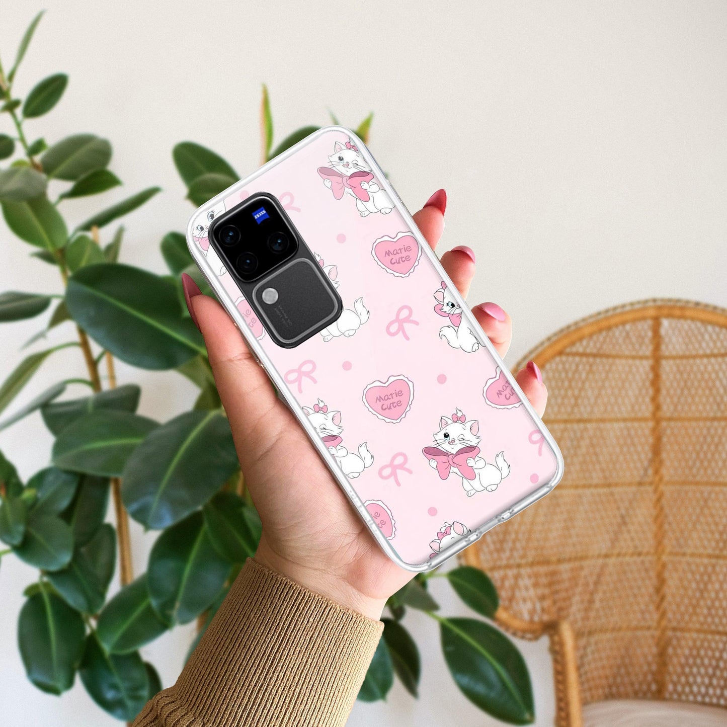 Cute Kitty Bliss Transparent Silicon Case For Vivo