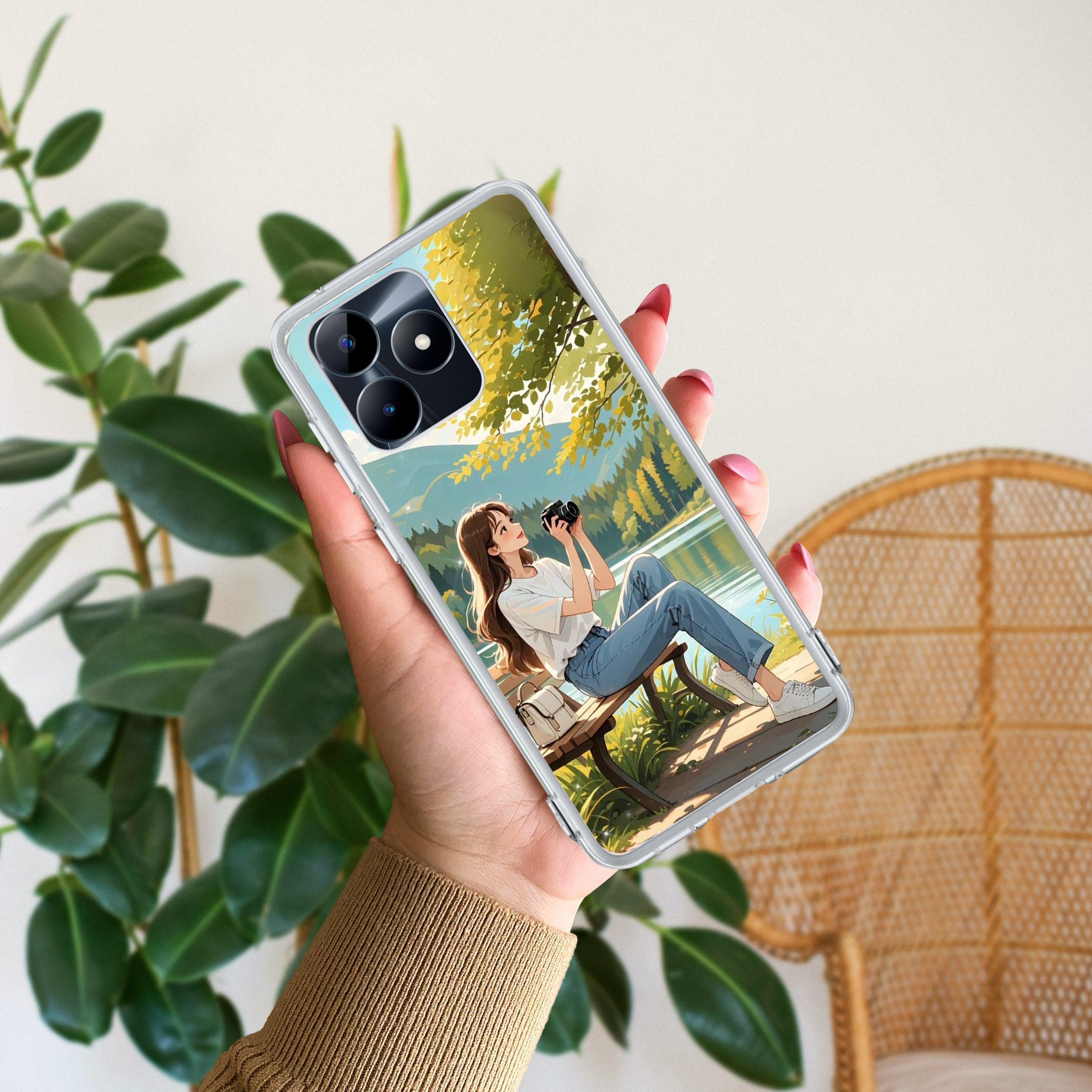 Natures Frame Transparent Silicon Case For Realme 14 Pro 5G
