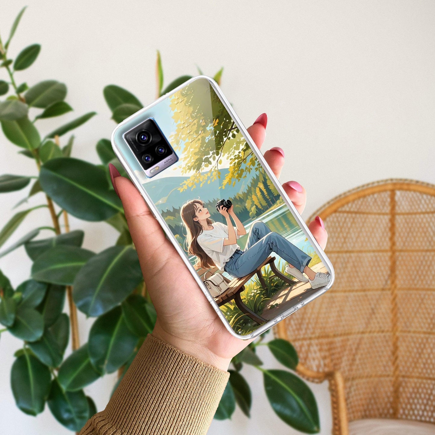 Nature’s Frame Travel Transparent Silicon Case For Vivo