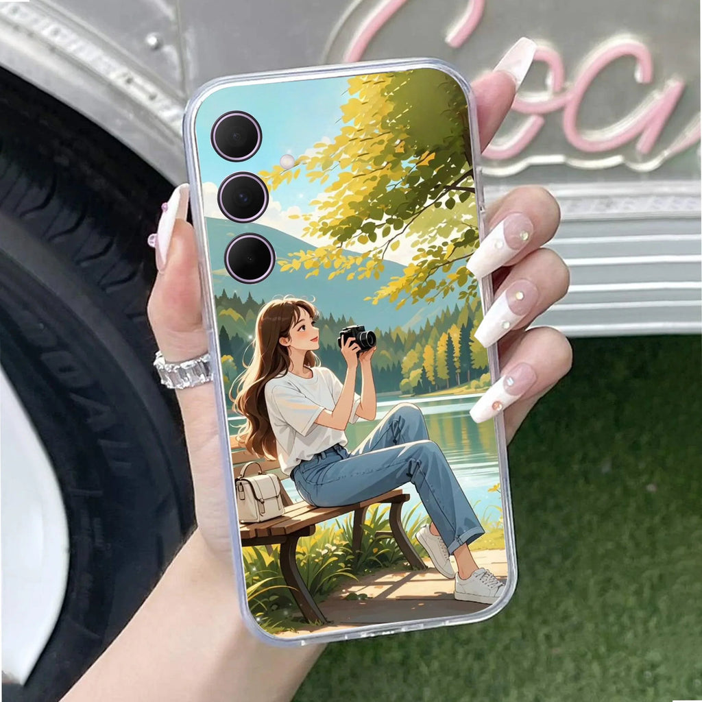 Natures Frame Transparent Silicon Case For Samsung Galaxy A16 5G