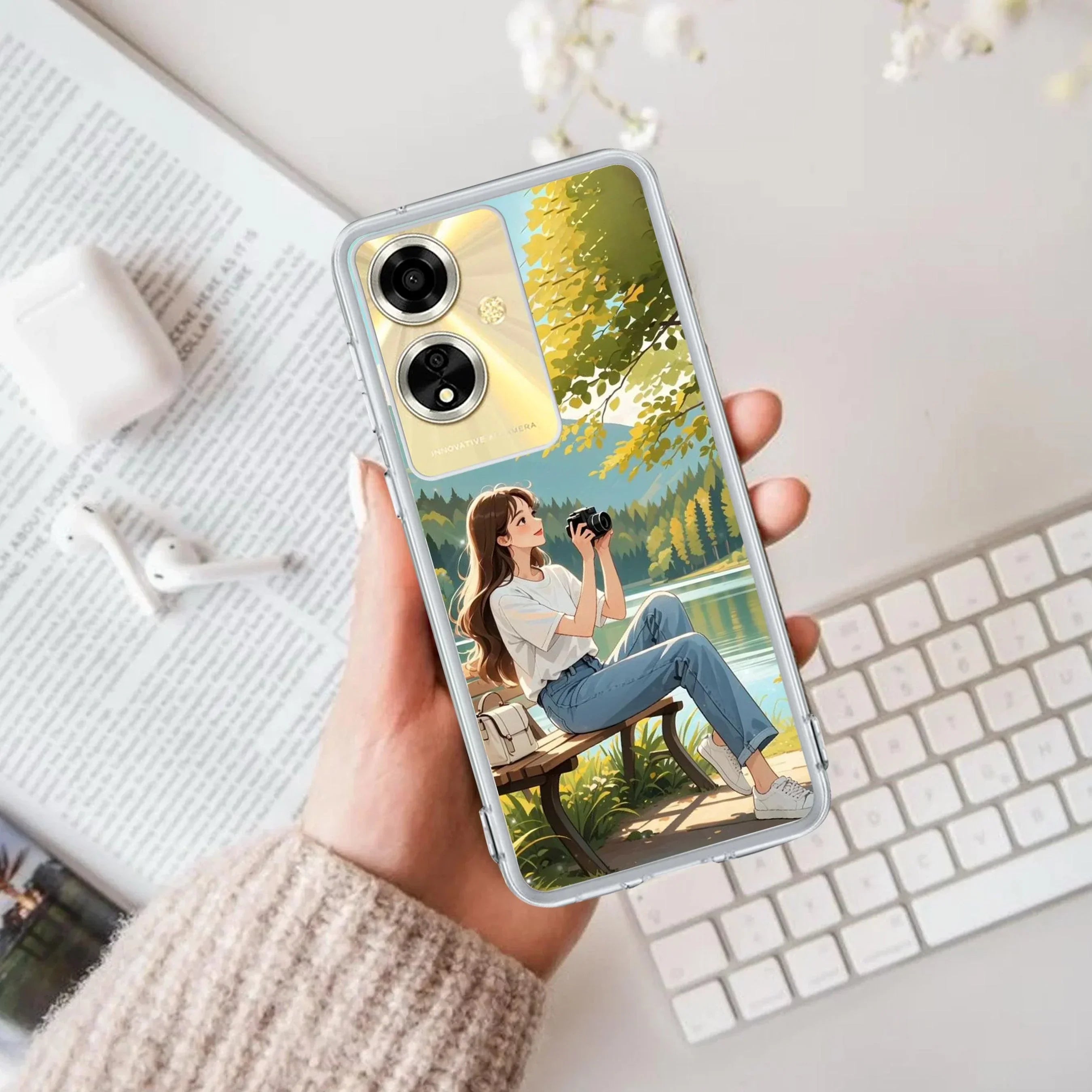 Nature-s Frame Anti Yellow Case For Oppo A59 5G
