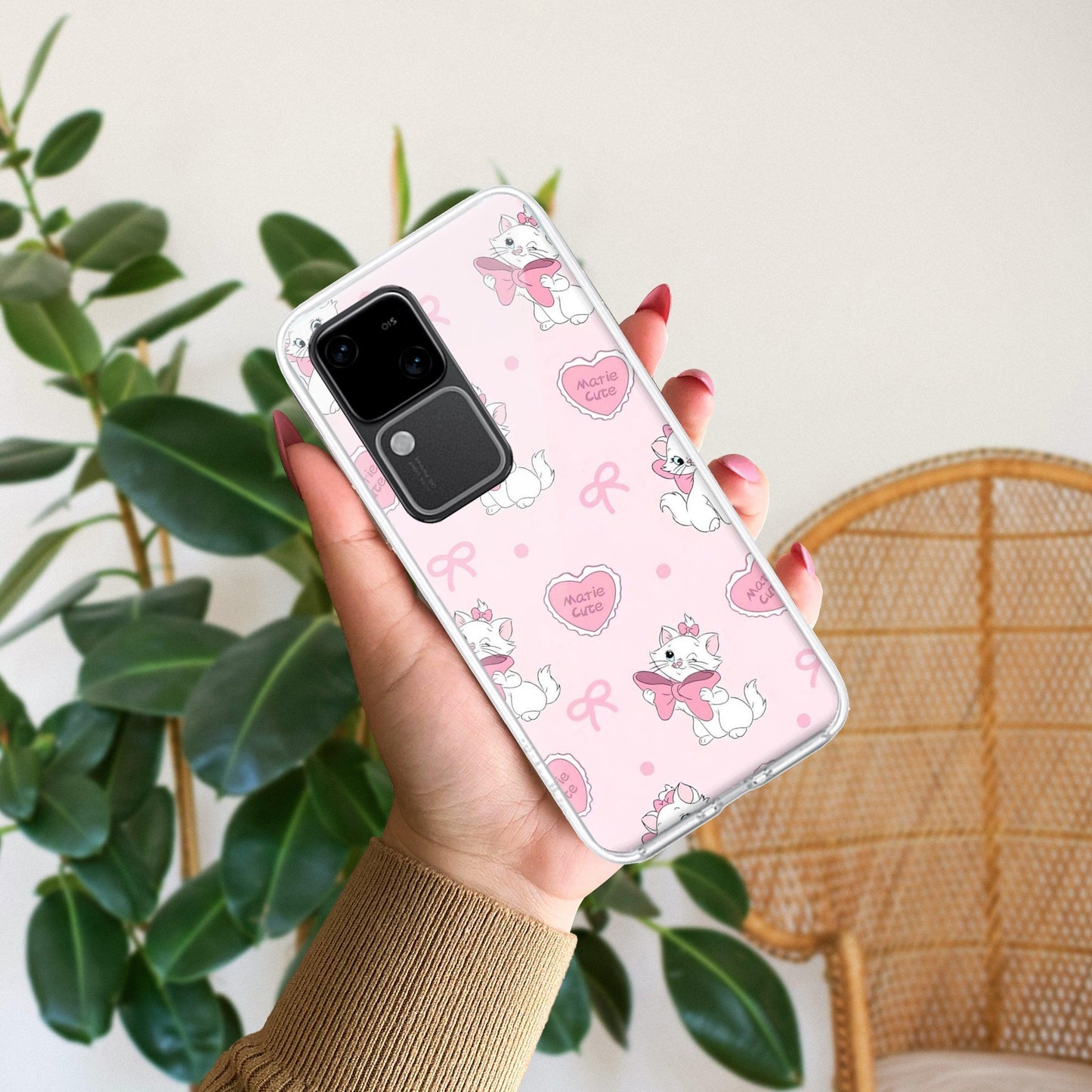 Cute Kitty Bliss Transparent Silicon Case For Vivo