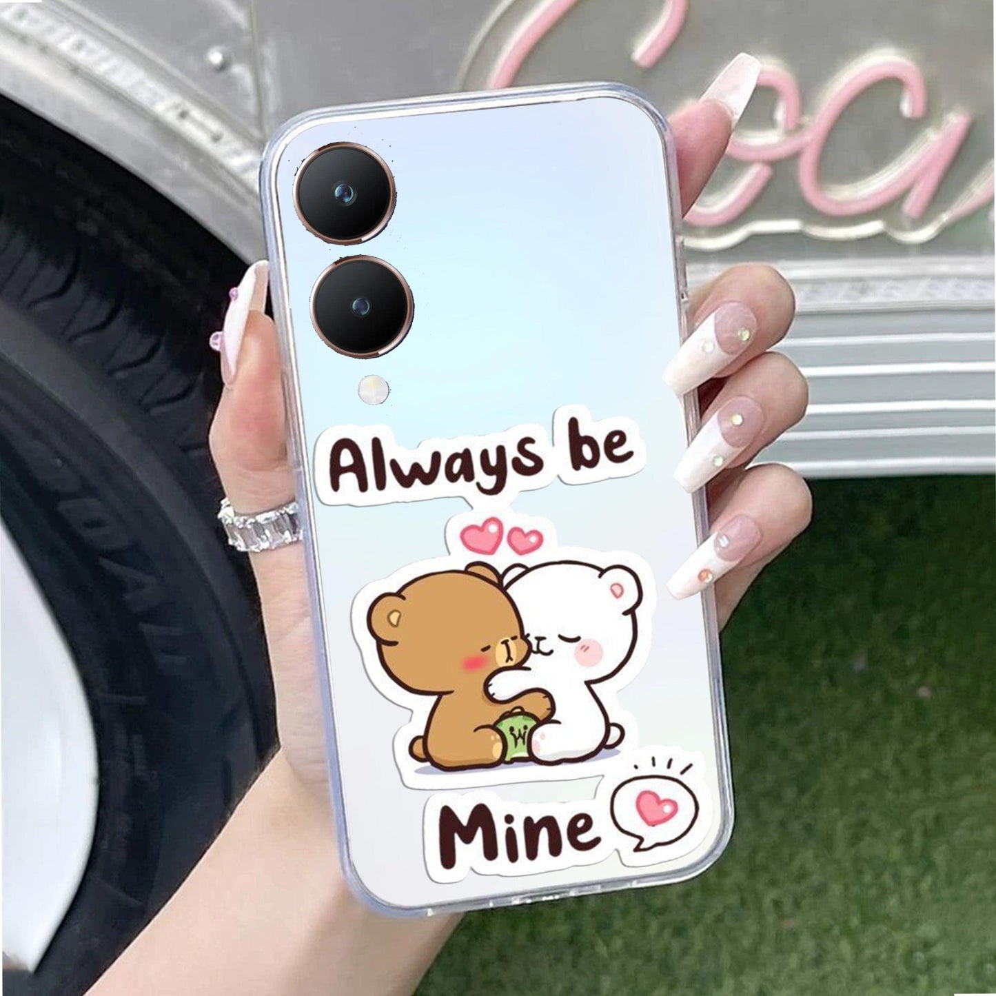 Cute Cuddle Bears Transparent Silicon Case For Vivo