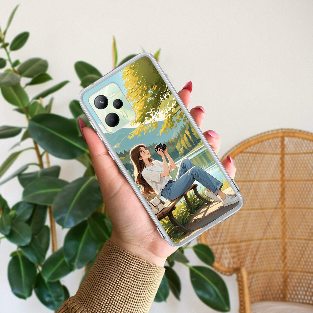Natures Frame Transparent Silicon Case For Realme 11 Pro+ 5G