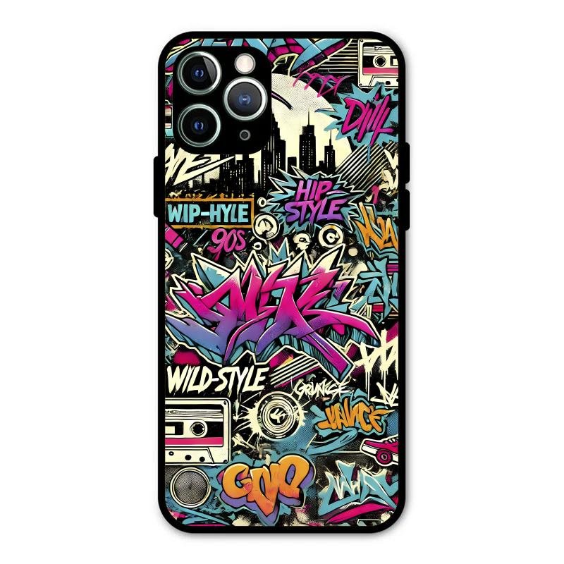 90s Hip-Hop Street Art Glass Case Cover For iPhone 11 Pro Max