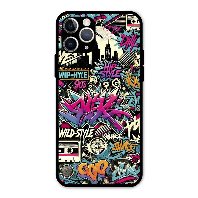90s Hip-Hop Street Art Glass Case Cover For iPhone 11 Pro