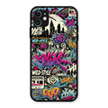 90s Hip-Hop Street Art Glass Case Cover For iPhone - ShopOnCliQ