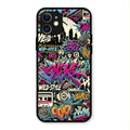 90s Hip-Hop Street Art Glass Case Cover For iPhone 12