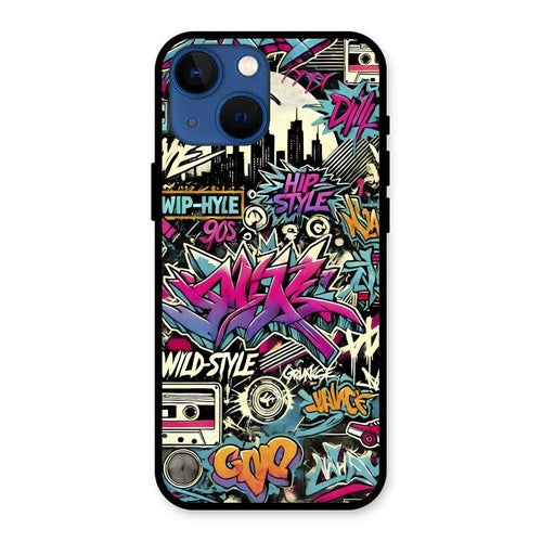 90s Hip-Hop Street Art Glass Case Cover For iPhone 13 mini