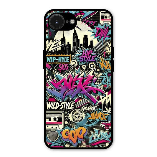 90s Hip-Hop Street Art Glass Case Cover For iPhone 16e
