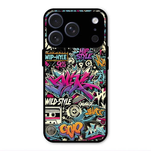 90s Hip-Hop Street Art Glass Case Cover For iPhone 17 Pro Max