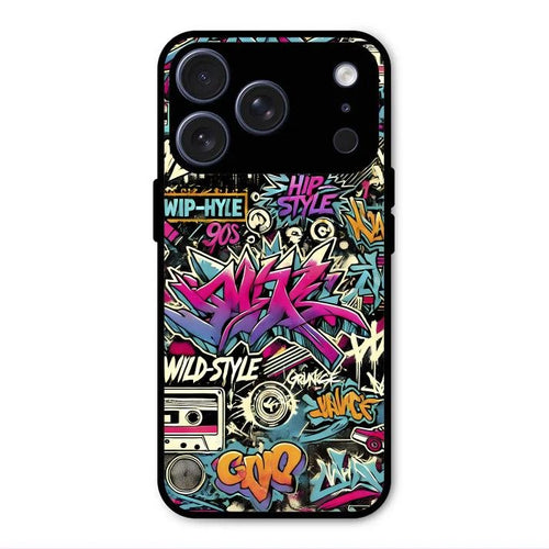 90s Hip-Hop Street Art Glass Case Cover For iPhone 17 Pro