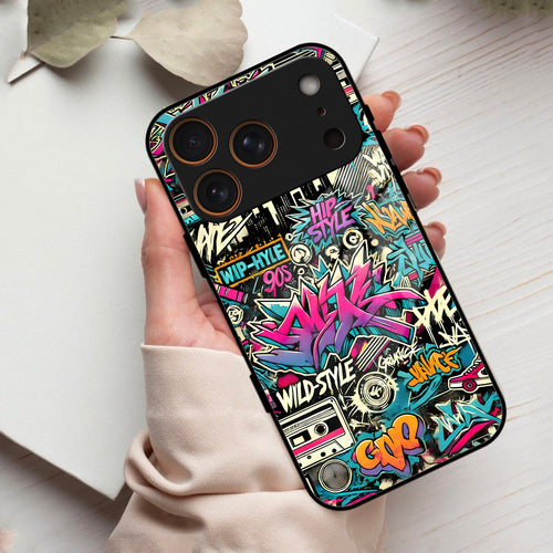 90s Hip-Hop Street Art Glass Case Cover For iPhone 17 Pro