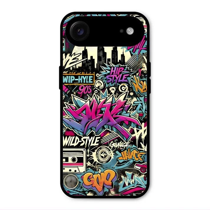 90s Hip-Hop Street Art Glass Case Cover For iPhone - ShopOnCliQ